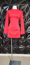 Load image into Gallery viewer, Red fit flare dress          sz lrg, best fitting sz medium
