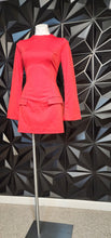 Load image into Gallery viewer, Red fit flare dress          sz lrg, best fitting sz medium
