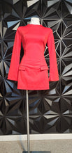 Load image into Gallery viewer, Red fit flare dress          sz lrg, best fitting sz medium
