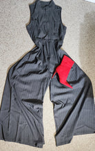 Load image into Gallery viewer, Stripe wide leg Jumpsuit   sz lrg, best fit medium
