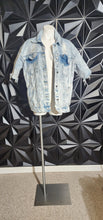 Load image into Gallery viewer, Denim short sleeve distress jacket           sz med/lrg (up to sz 12)
