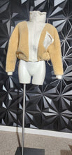 Load image into Gallery viewer, Akira crop sherpa jacket         sz med-lrg
