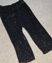 Load image into Gallery viewer, Express black sequin pants          sz med-10

