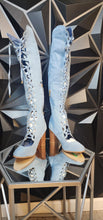 Load image into Gallery viewer, Brand New Denim lace up heels           sz 8

