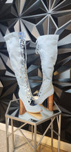 Load image into Gallery viewer, Brand New Denim lace up heels           sz 8
