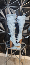 Load image into Gallery viewer, Brand New Denim lace up heels           sz 8
