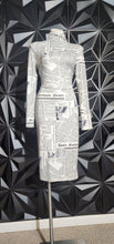 Load image into Gallery viewer, Fashion nova newspaper dress        sz lrg-xlrg
