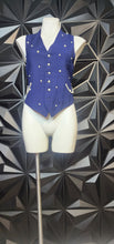 Load image into Gallery viewer, Blondies navy vintage vest             sz sm-med
