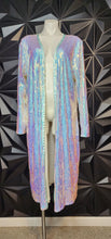 Load image into Gallery viewer, Highlight iridescent sequin  duster             sz one size
