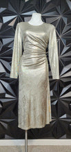 Load image into Gallery viewer, I.N.C gold metallic dress            sz 10-14

