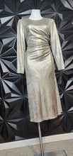 Load image into Gallery viewer, I.N.C gold metallic dress            sz 10-14
