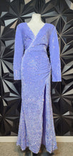 Load image into Gallery viewer, Purple iridecent sequin dress          sz 16, best fit sz lrg (12)
