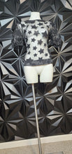 Load image into Gallery viewer, H&amp;M star sheer top         sz 10
