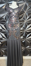 Load image into Gallery viewer, Vintage style drop waist sequin/beaded dress        sz xl
