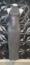 Load image into Gallery viewer, Silver bodycon dress            sz large (10/12)
