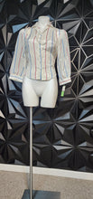 Load image into Gallery viewer, NWT Cheri Alan  stripe blouse       sz small
