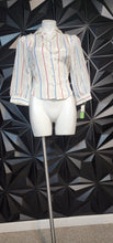 Load image into Gallery viewer, NWT Cheri Alan  stripe blouse       sz small
