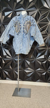 Load image into Gallery viewer, Tia Woo  vintage denim jacket            sz med-large
