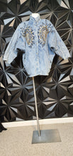 Load image into Gallery viewer, Tia Woo  vintage denim jacket            sz med-large

