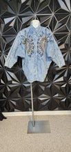 Load image into Gallery viewer, Tia Woo  vintage denim jacket            sz med-large

