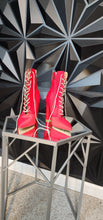 Load image into Gallery viewer, Azalea Wang red lace up booties       sz 8
