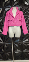 Load image into Gallery viewer, Hyfve pink crop blazer           sz medium
