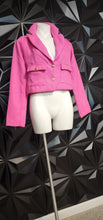 Load image into Gallery viewer, Hyfve pink crop blazer           sz medium
