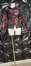 Load image into Gallery viewer, Chicos abstract blazer          sz chico 3=lrg 14/16)
