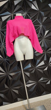 Load image into Gallery viewer, Hot Pink crop sweater          sz lrg
