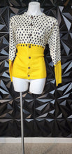 Load image into Gallery viewer, Polka dot cardigan         sz med-lrg

