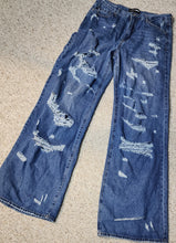 Load image into Gallery viewer, Fashion nova distressed mom jeans          sz 13 (best fitting sz 10)
