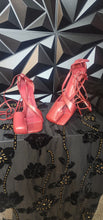 Load image into Gallery viewer, New Azalea Wang red/burgundy sandals
