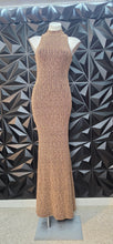 Load image into Gallery viewer, Akira Gold long bodycon dress            sz med (6-8)
