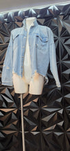 Load image into Gallery viewer, Denim distressed jacket        sz lrg-1x
