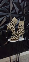Load image into Gallery viewer, Cheetah print spandex heels          sz 41=10
