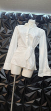 Load image into Gallery viewer, Loft white button up                   sz medium
