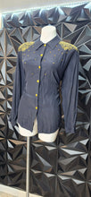 Load image into Gallery viewer, Gantos black blouse           sz untagged, best fitting sz lrg, 12-14
