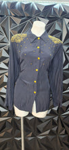 Load image into Gallery viewer, Gantos black blouse           sz untagged, best fitting sz lrg, 12-14
