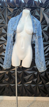 Load image into Gallery viewer, NWT denim studded crop jacket           sz 1x

