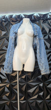 Load image into Gallery viewer, NWT denim studded crop jacket           sz 1x
