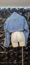 Load image into Gallery viewer, NWT denim studded crop jacket           sz 1x
