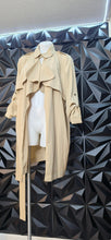 Load image into Gallery viewer, Mark long trench style jacket            sz large       (small disclaimer listed)
