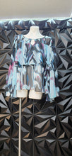 Load image into Gallery viewer, Jennifer Lopez sheer ruffled blouse             sz xlrg
