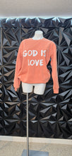 Load image into Gallery viewer, Comfort colors "God is Love" sweatshirt        sz medium
