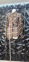 Load image into Gallery viewer, City Chic sheer printed tie neck blouse      sz medium -xlrg
