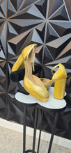 Load image into Gallery viewer, Brand new Badgley Mischka gold chunky heels               sz  9
