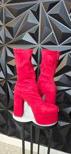 Load image into Gallery viewer, Brand new Chase &amp; Chloe red suede platform heels           sz 10
