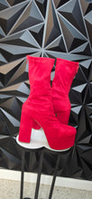 Load image into Gallery viewer, Brand new Chase &amp; Chloe red suede platform heels           sz 10
