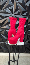 Load image into Gallery viewer, Brand new Chase &amp; Chloe red suede platform heels           sz 10
