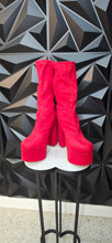 Load image into Gallery viewer, Brand new Chase &amp; Chloe red suede platform heels           sz 10
